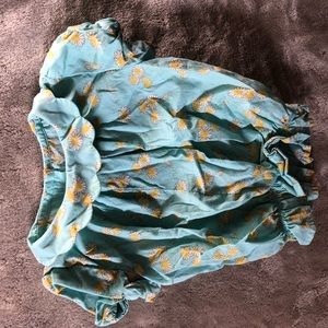 Sweet Janie and Jack Daisy Floral Puff Short Sleeve Collared Blouse with Buttons